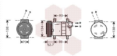 VAN WEZEL Kompressori, ilmastointilaite 1700K088